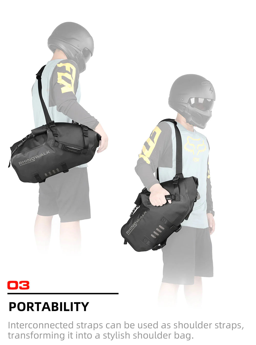 Rhinowalk 28 Liter Waterproof Pannier Bag for Motorcycle Adventure High Quality Motorbike Saddle Drypack-Pair (MT1428)
